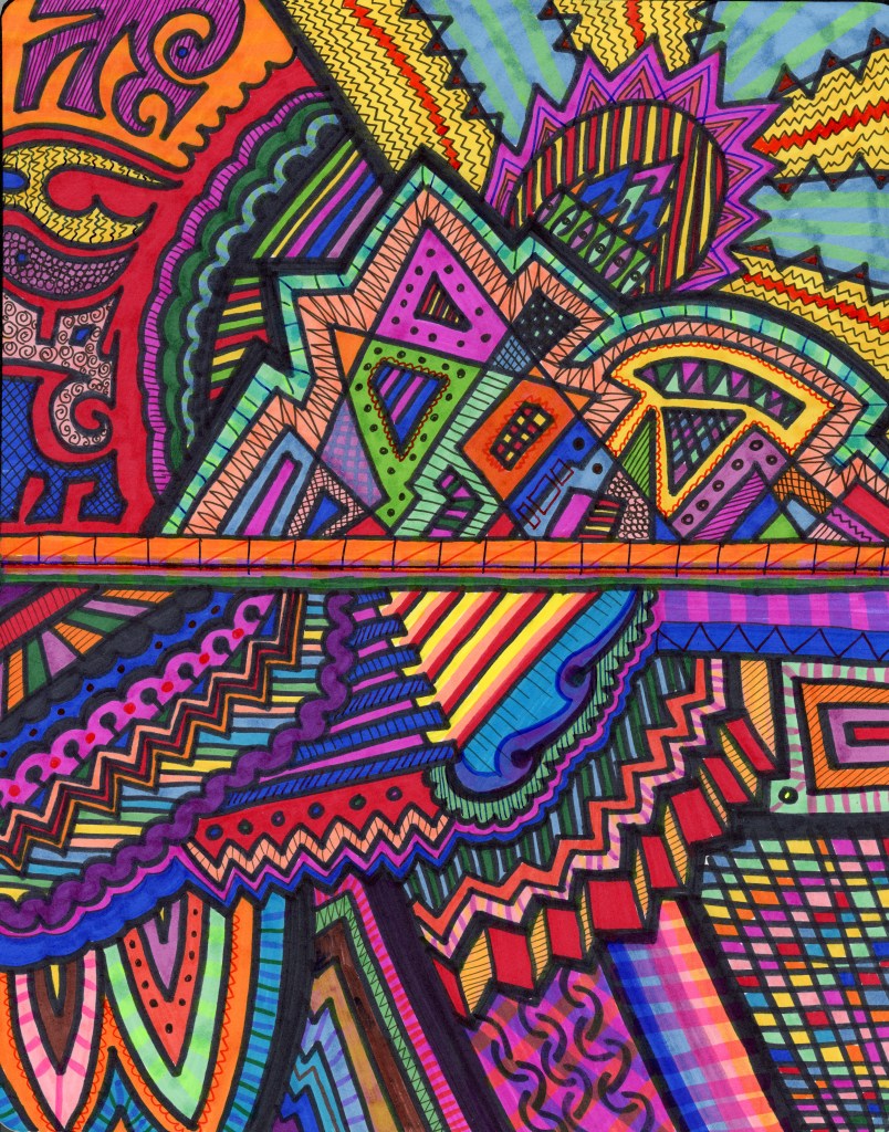 Fractal - Tristan Hotham (2022)
Medium: Notebook as canvass felt pens and fine liner.