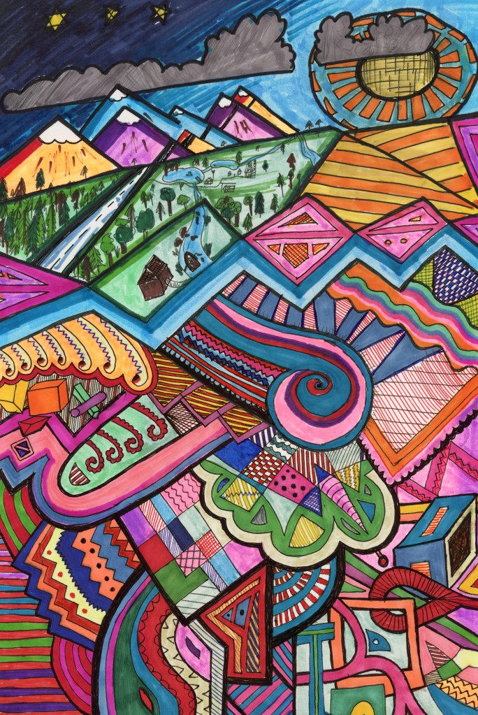 Pattern location - Tristan Hotham (2021)
Medium: Felt pens, highlighters and fine liners on paper.