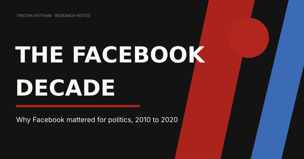 The Facebook Decade: why Facebook mattered for politics, 2010 to 2020
