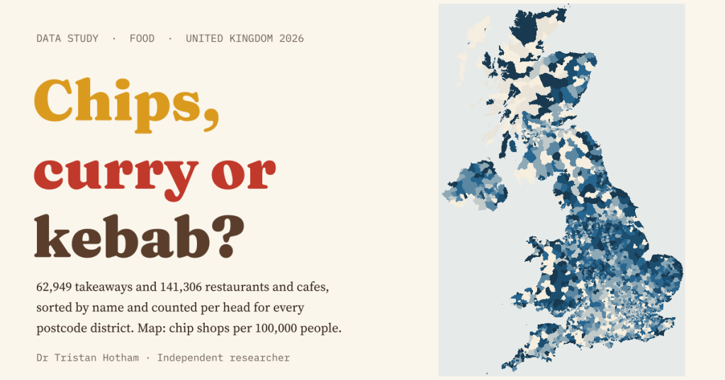 Chips, curry or kebab? The UK’s takeaway map